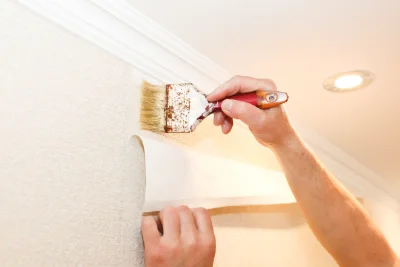 Pose de papier peint à Cauna — revêtements muraux et toiles de verre